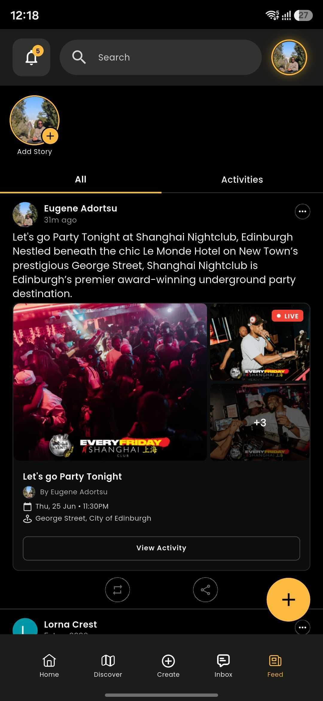 Activity feed