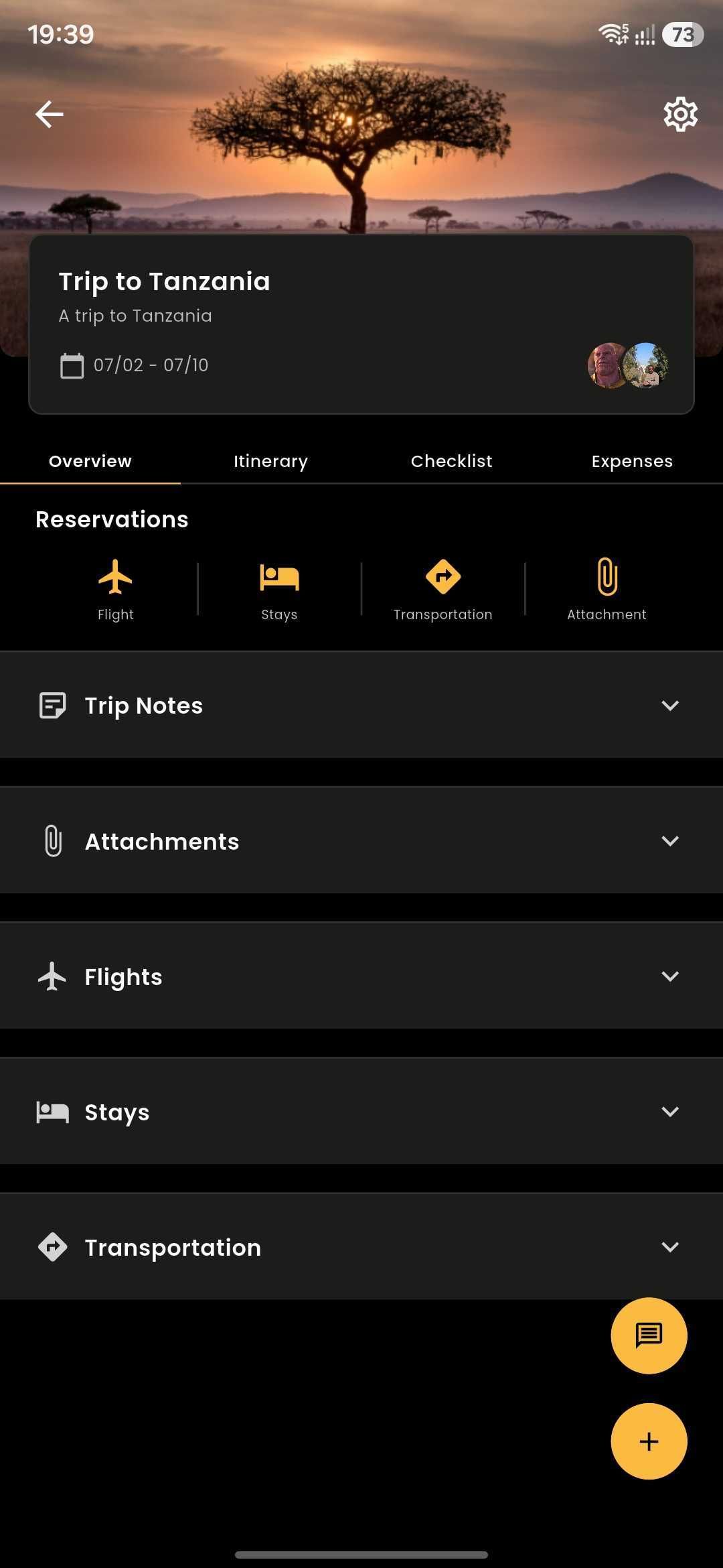 Trip overview